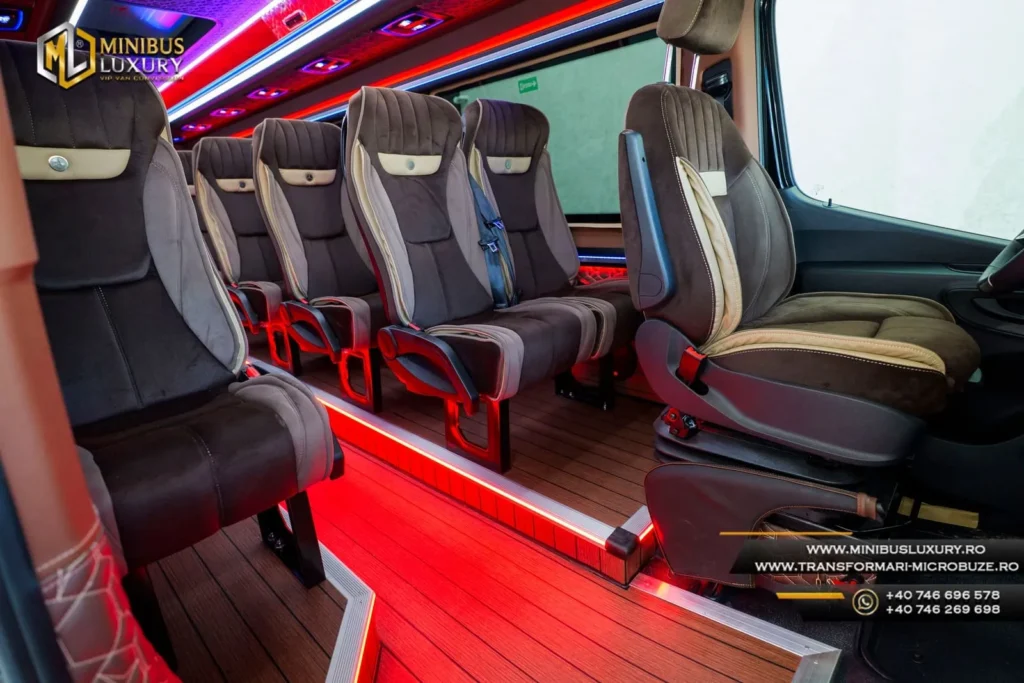 Scaune premium Mercedes Sprinter 22+1+1 locuri Minibus Luxury by Cristi