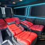 Scaune piele rosie Mercedes Sprinter by Luxury Minibus (16)