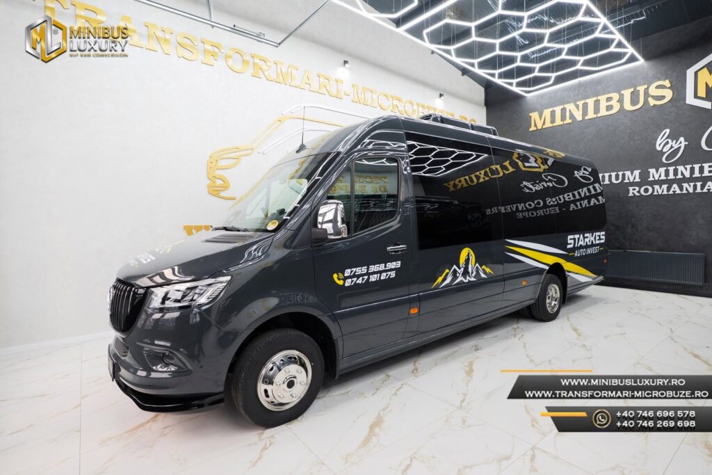 Transformare microbuz Sprinter 19 1 1 locuri premium facuta de firma Minibus Luxury Galati